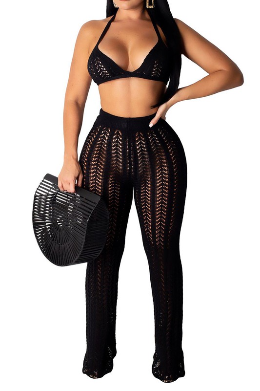 LADIES KNITTED PANT SET